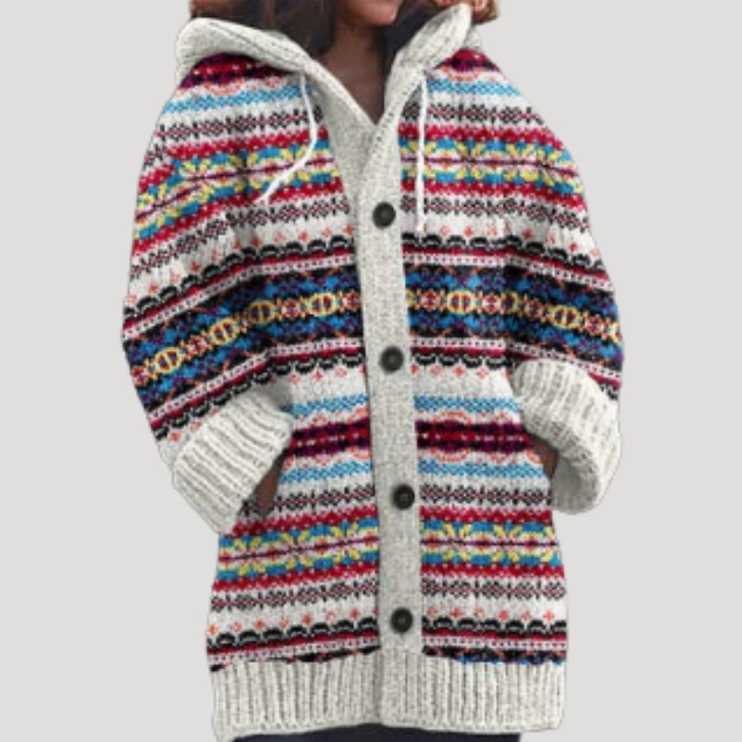 Damska - Kardigan - Grubej dzianiny - Stylu Fair Isle
