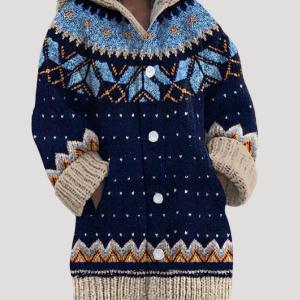 Damska - Kardigan - Grubej dzianiny - Stylu Fair Isle
