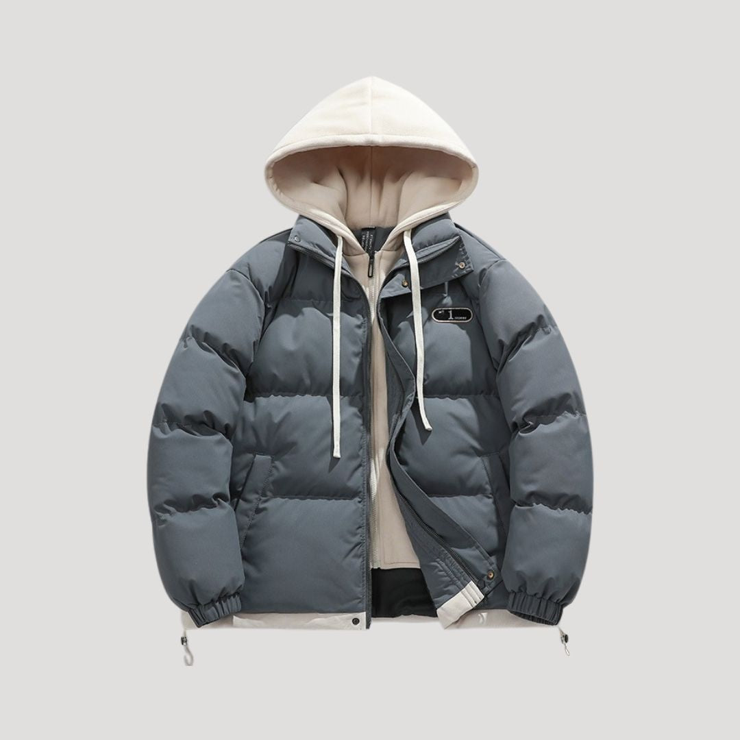 Męska - Kurtka zimowa Puffer z kapturem - Pikowana - Stylowa odzież na chłodne dni