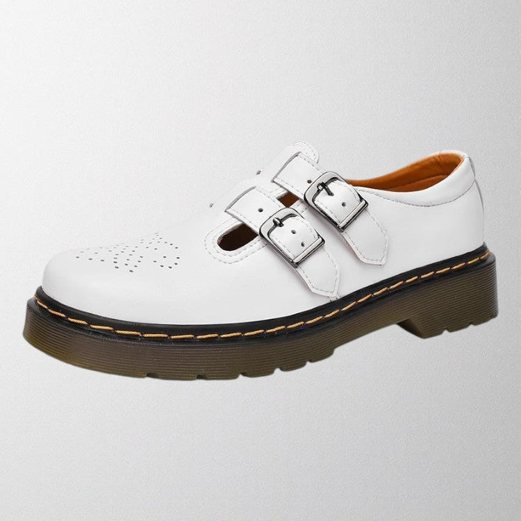 Damska - Buty Mary Jane - Klasyczny styl - Skórzane - Eleganckie obuwie dla każdej okazji