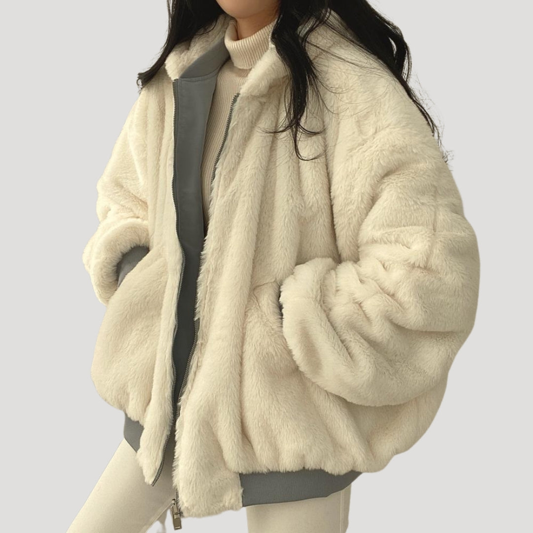 Damska - Kurtka - Sherpa Fleece Teddy Coat - Styl Zimowy - Ciepły I Stylowy