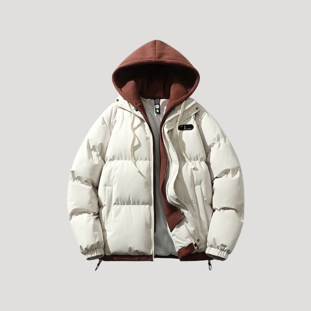 Męska - Kurtka zimowa Puffer z kapturem - Pikowana - Stylowa odzież na chłodne dni