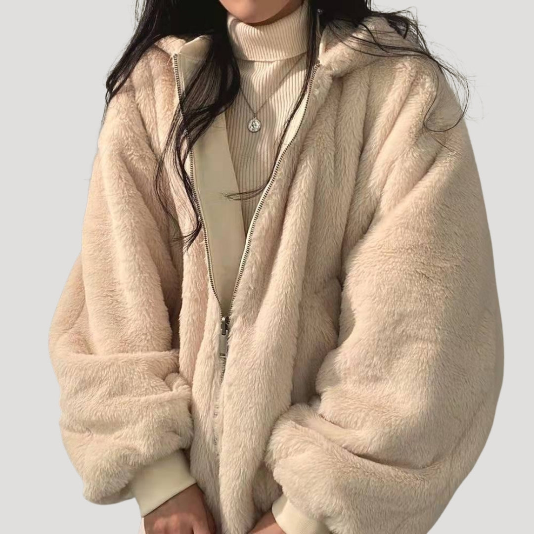 Damska - Kurtka - Sherpa Fleece Teddy Coat - Styl Zimowy - Ciepły I Stylowy