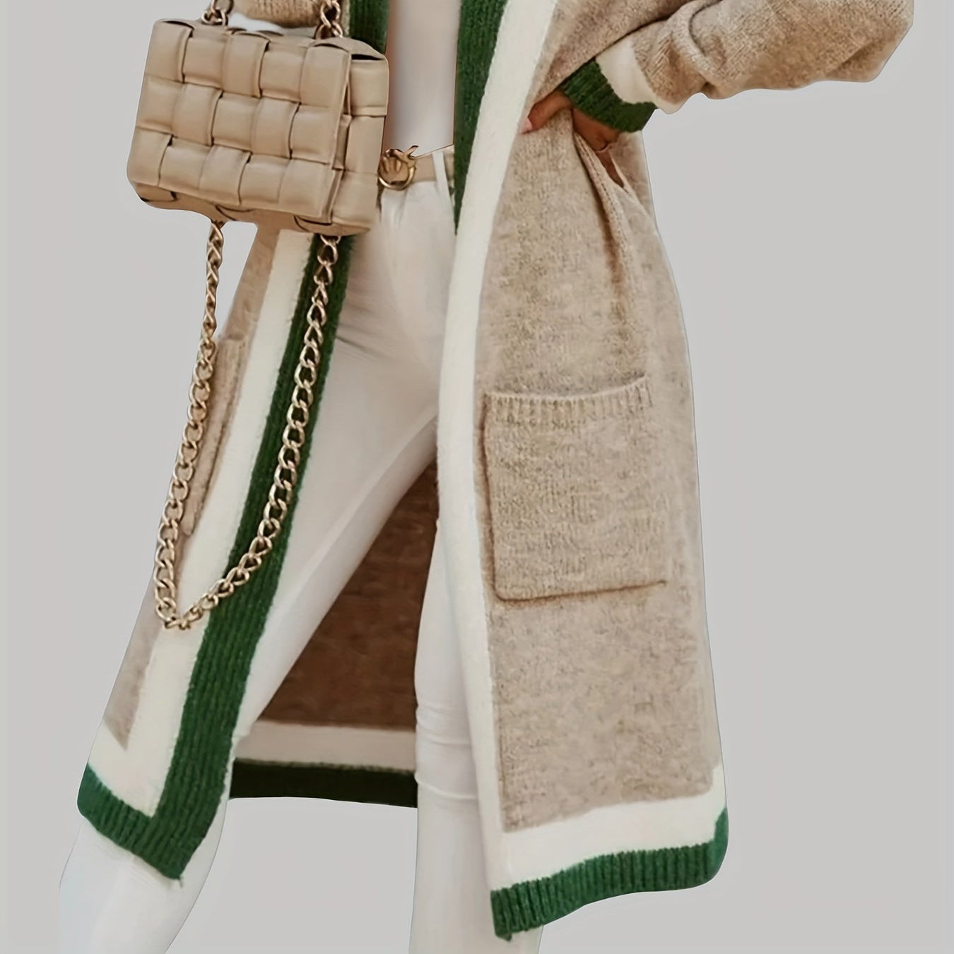 Damska - Długi kardigan - Miękkiej dzianiny - Styl vintage - Doskonały na chłodne dni - Elegancki i modny