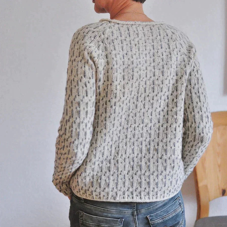 Damska - Sweter - Dzianinowy sweter z długim rękawem - Miękkiego materiału - Elegancki i stylowy wybór na każdą okazję