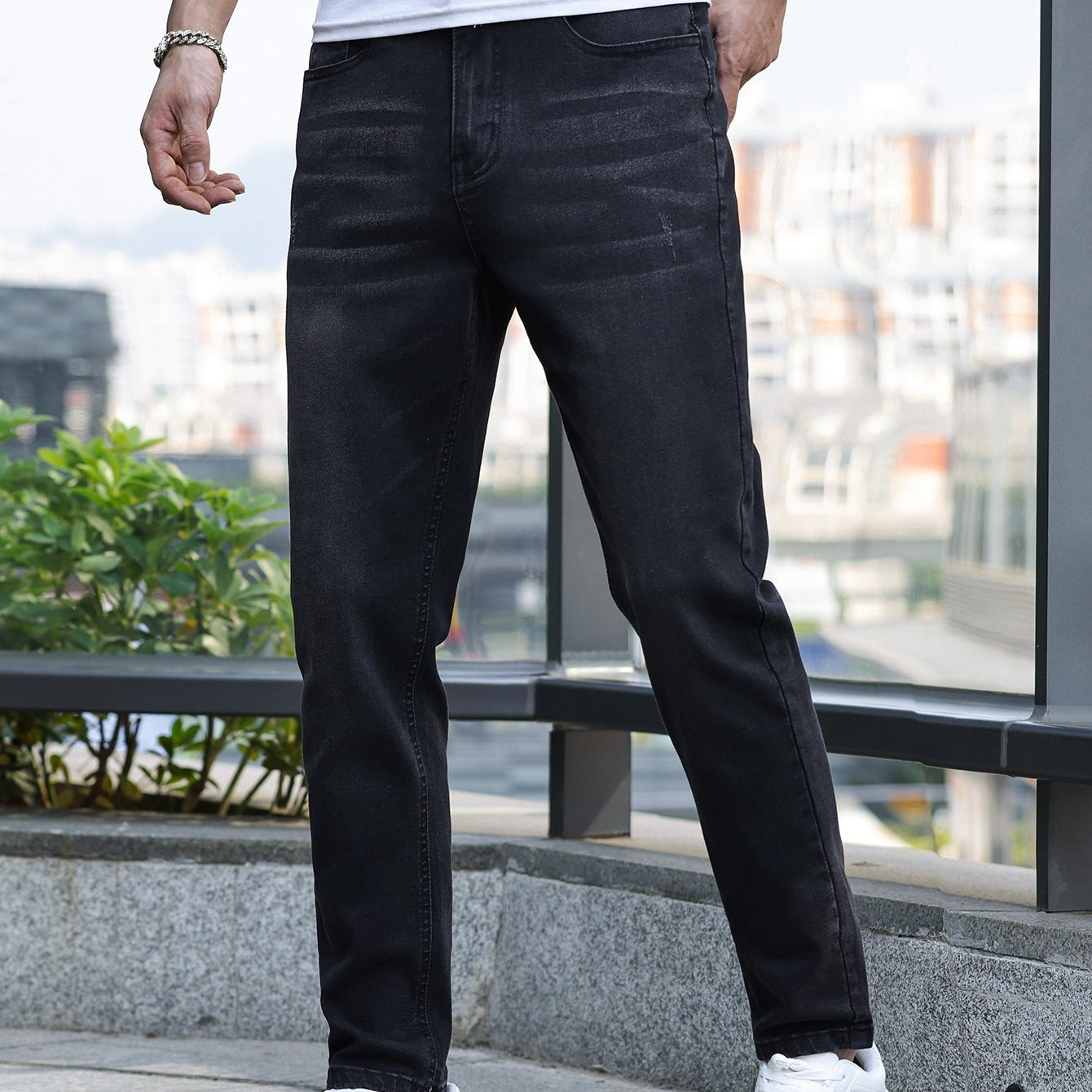 Męska - Dżinsy rekreacyjne - Średnia elastyczność - Wygodny styl na każdą okazję