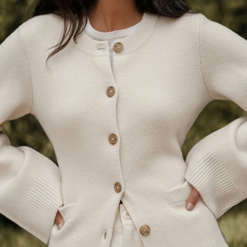 Damska - Kardigan - Rozszerzane rękawy - Casual Comfort - Stylowy i wygodny wybór na każdą okazję