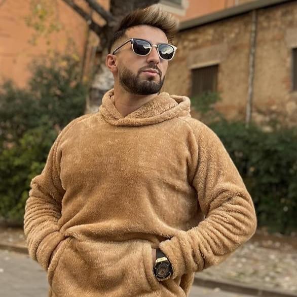Męska - Bluza polarowa Teddy - Przytulny styl i komfort - Idealna na chłodne dni