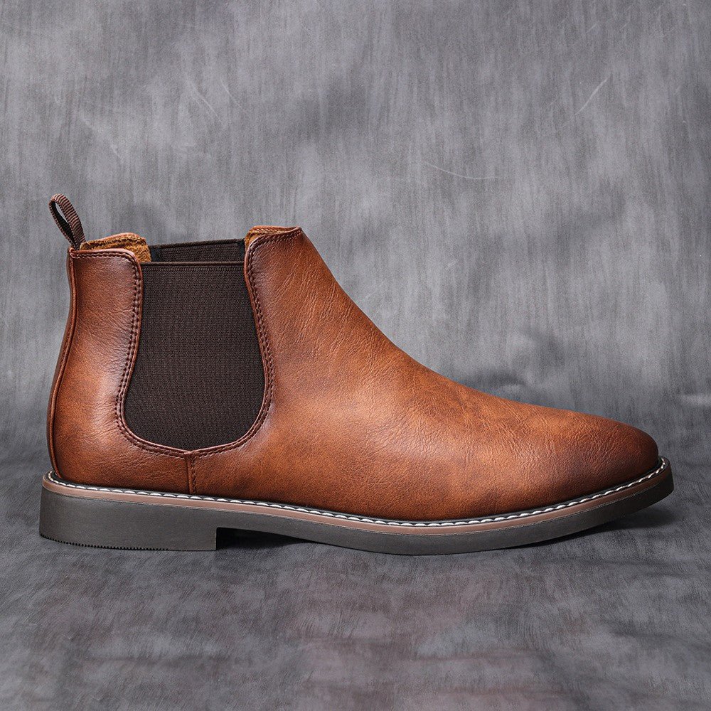 Męska - Buty Chelsea - Skórzane - Wsuwane do kostki - Elegancki styl dla każdego mężczyzny