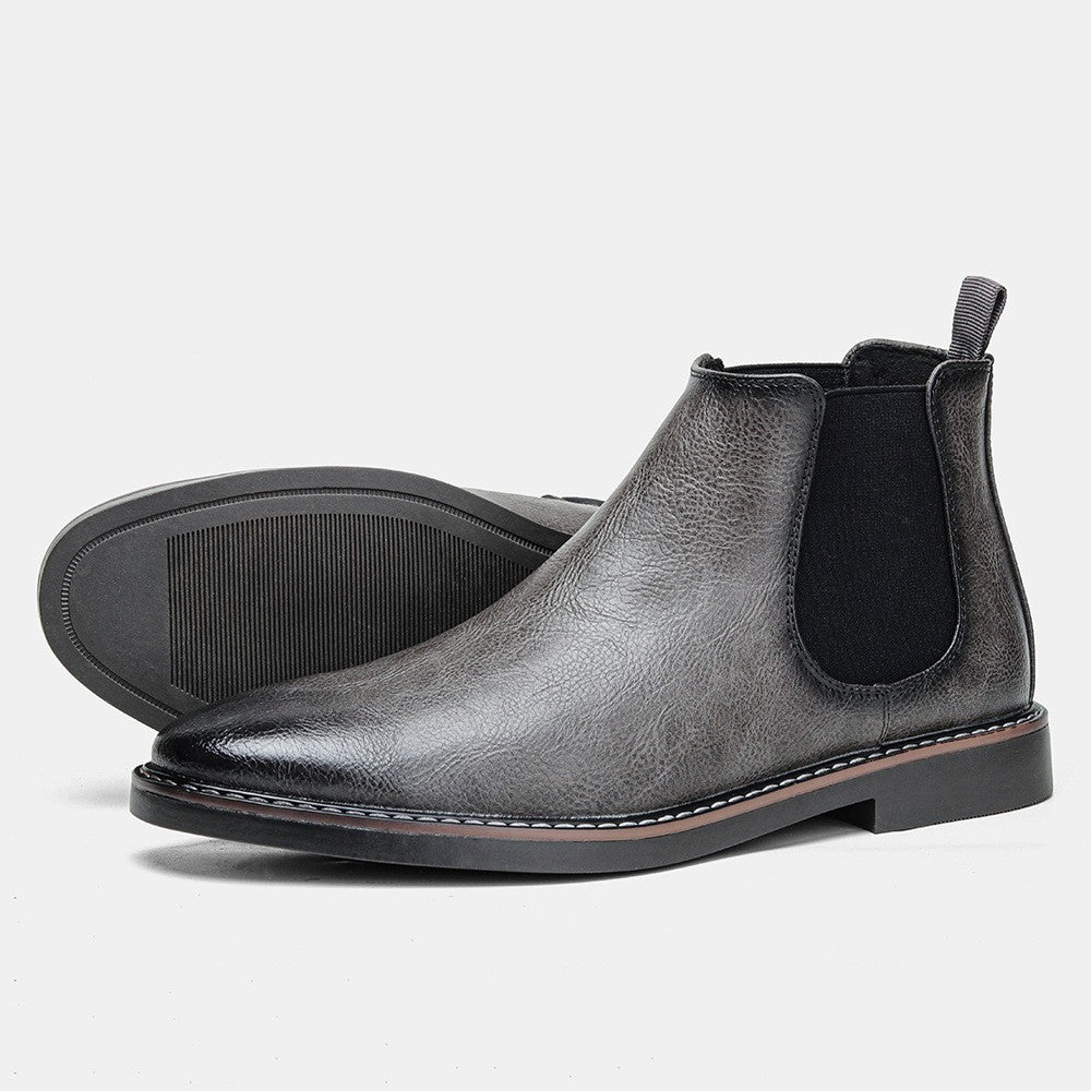 Męska - Buty Chelsea - Skórzane - Wsuwane do kostki - Elegancki styl dla każdego mężczyzny