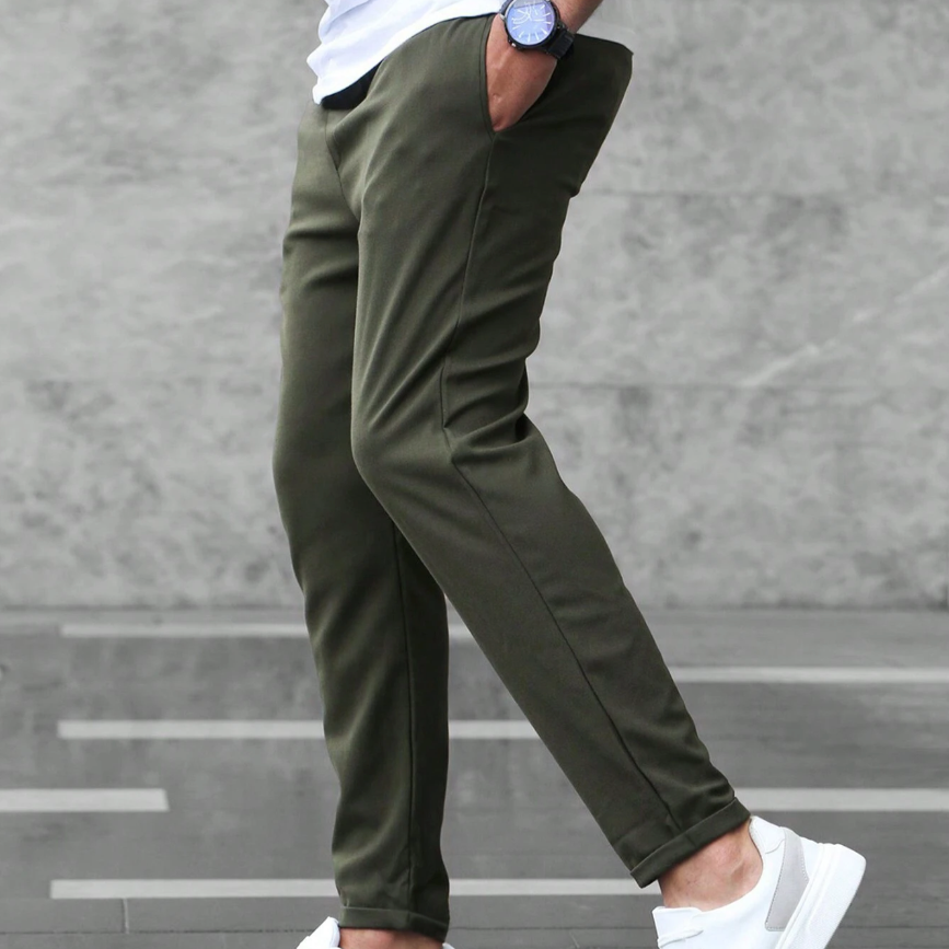 Męska - Spodnie - Casualowe spodnie chino skinny - Elastycznym Materiałem - Modne i Wygodne