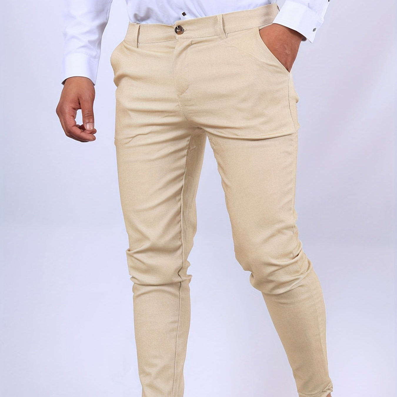 Męska - Stretch-Chino Hose - Schmal geschnittene - Wygodne i stylowe - Idealne na każdą okazję