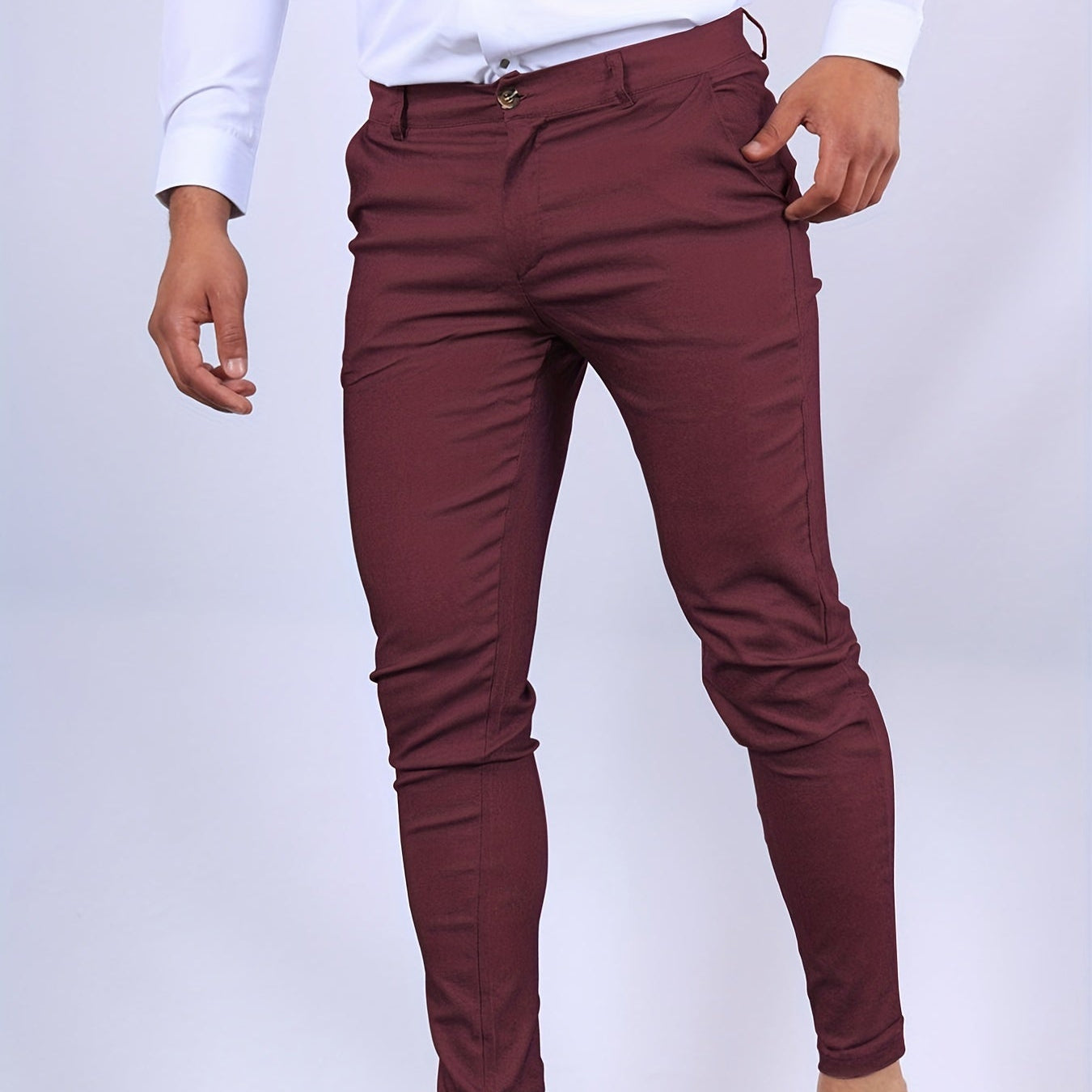 Męska - Stretch-Chino Hose - Schmal geschnittene - Wygodne i stylowe - Idealne na każdą okazję