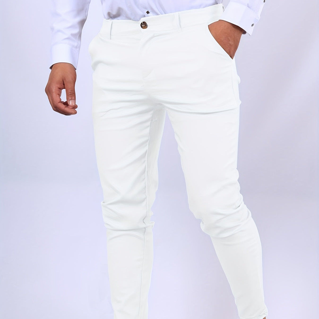 Męska - Stretch-Chino Hose - Schmal geschnittene - Wygodne i stylowe - Idealne na każdą okazję