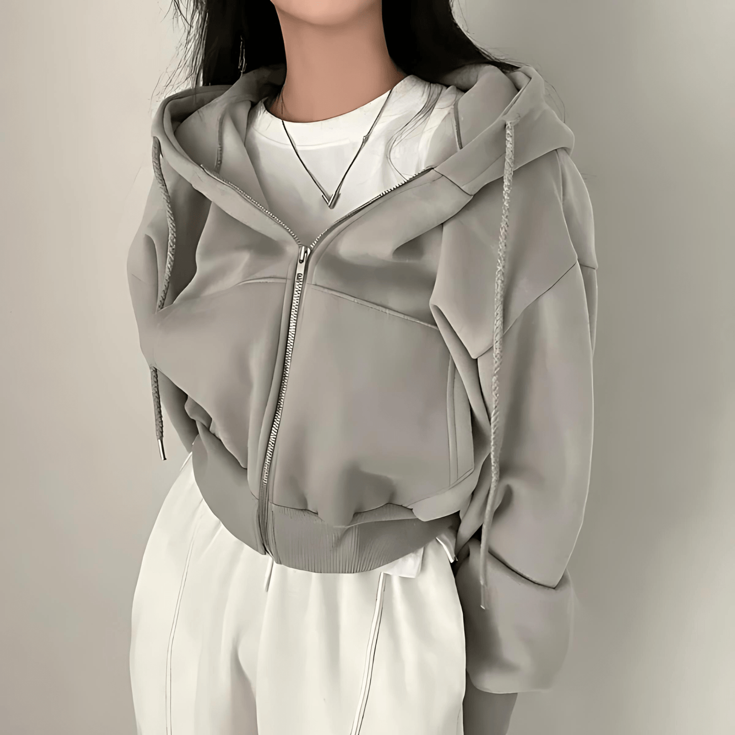 Damska - Bluza oversize z polaru - Zapinana na zamek błyskawiczny - Komfort i styl na co dzień