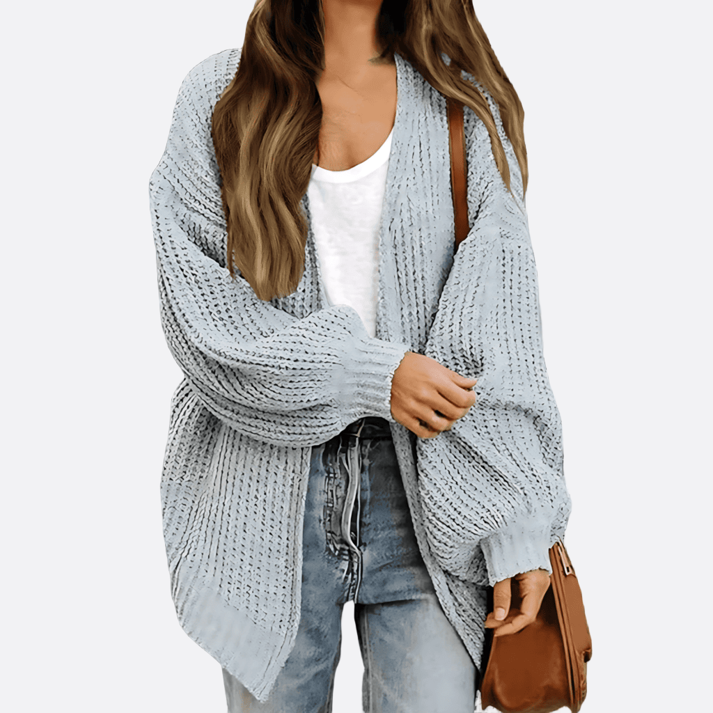 Damska - Kardigan - Gruba dzianina - Otwarty przód - Styl oversize - Modny i komfortowy