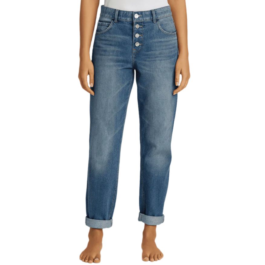 Damska - Jeansy - Wygodny denim - Szerokimi nogawkami - Stylowy casualowy krój na co dzień