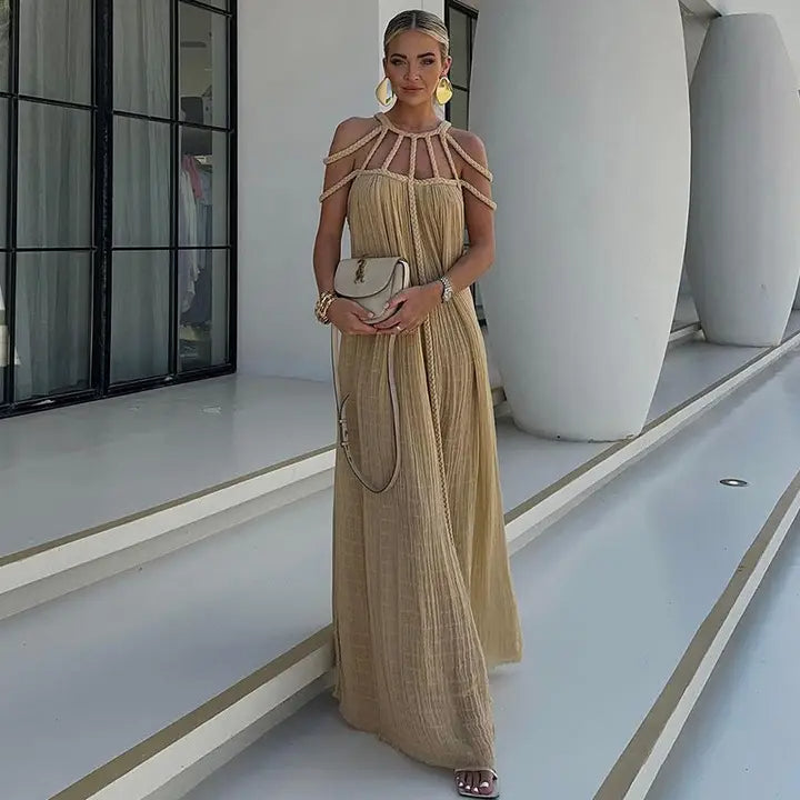 Damska - Sukienka - Miękkiego materiału - Elegancki design - Klasyczna sukienka na co dzień - Idealna na każdą okazję