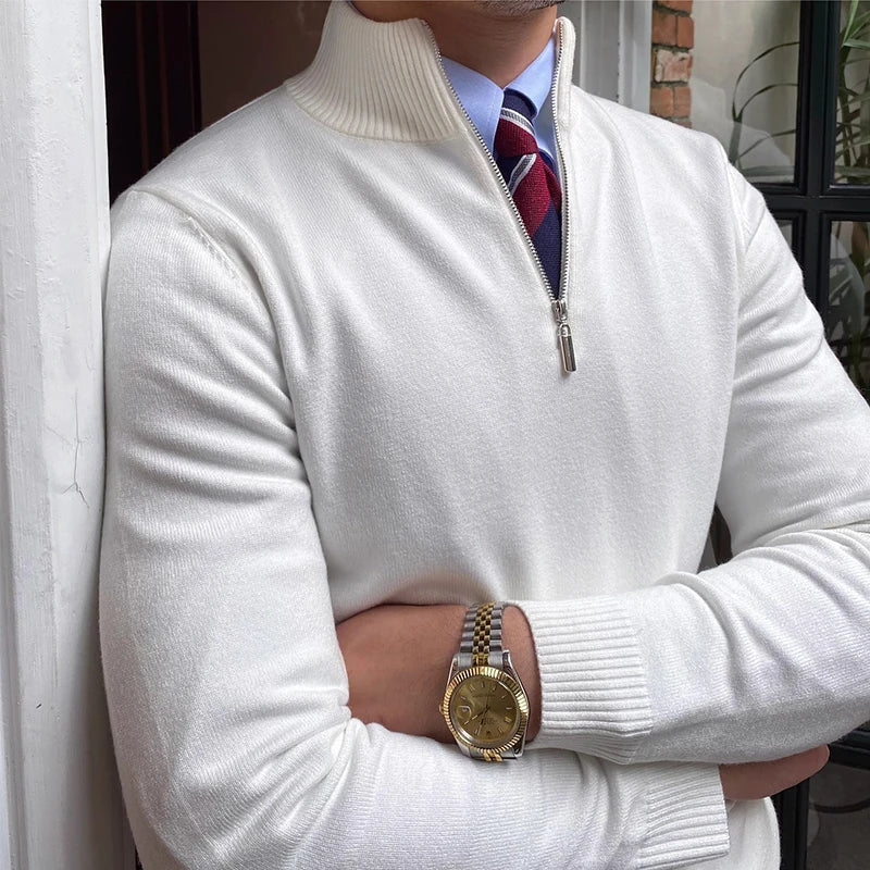 Męska - Sweter - Wysokim kołnierzem - Komfortowy materiał - Stylowy i modny wybór na każdą okazję