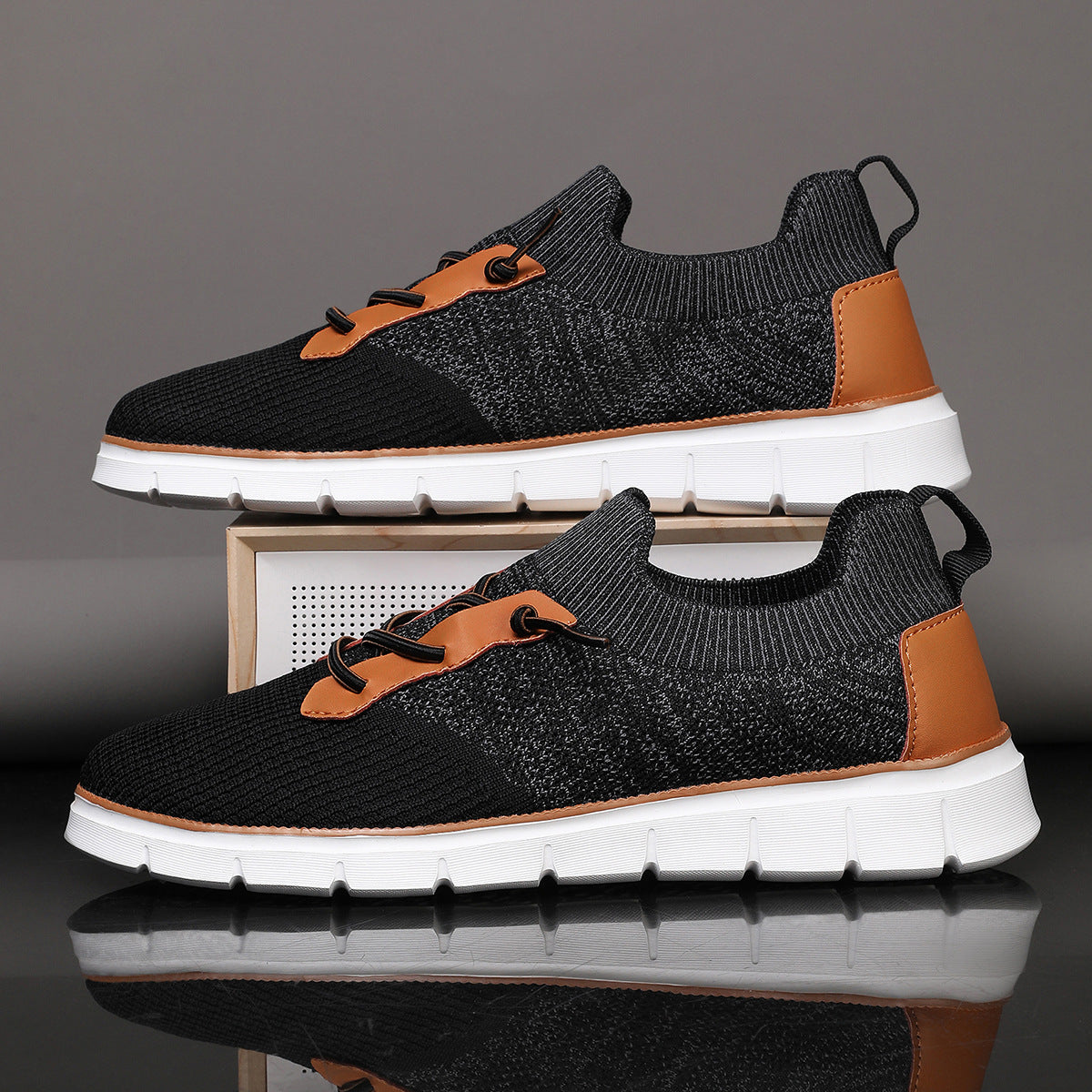 Męska - Sneakersy Mesh - Niskie sznurowane cholewki - Niskie wykończenie - Wygodne do codziennego noszenia