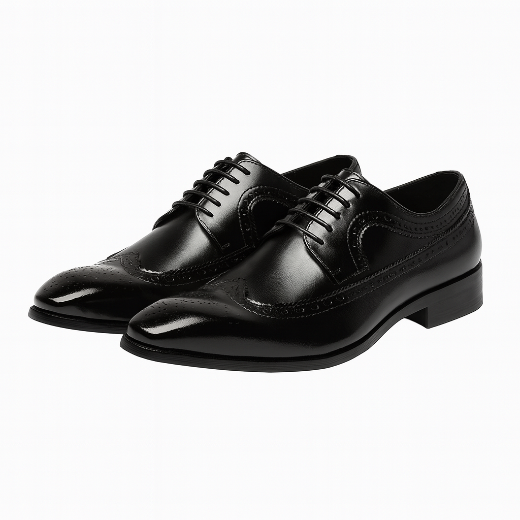 Męska - Buty Brogue Oxford - Klasyczne sznurowane - Elegancki styl do biura i na co dzień