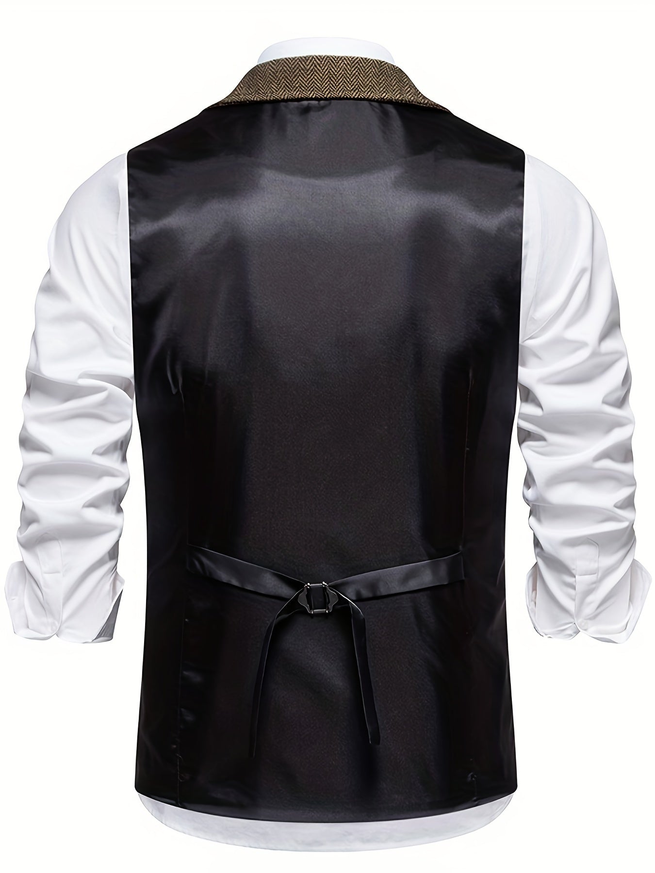 Męska - Kamizelka - Jodełka - Dopasowany Krój, Stylowa i Elegancka