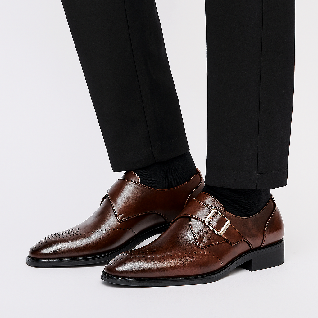 Męska - Klasyczne buty Monk z paskiem - Elegancki styl klamry - Idealne na wyjątkowe okazje