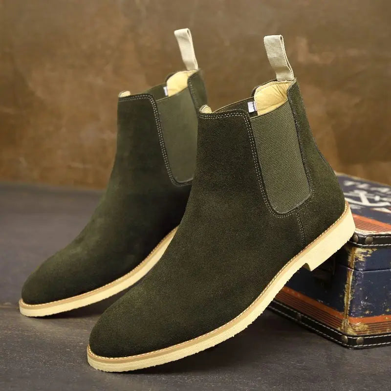 Męska - Botki Chelsea w Stylu Retro - Wysokie Do Kostki - Modne i Komfortowe Obuwie