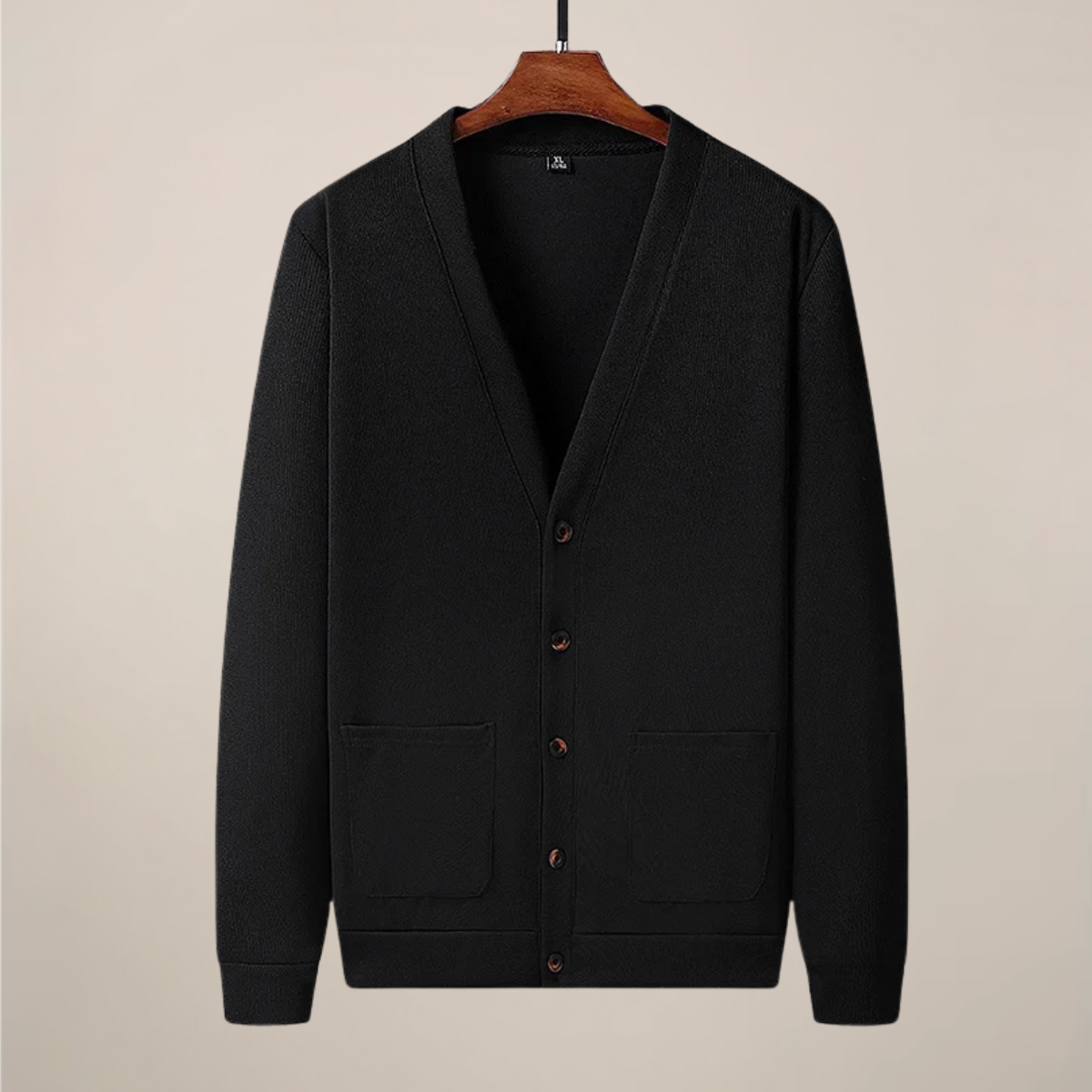 Męska - Kardigan - Dekolt w szpic - Zapinany na guziki - Elegancki styl na każdą okazję
