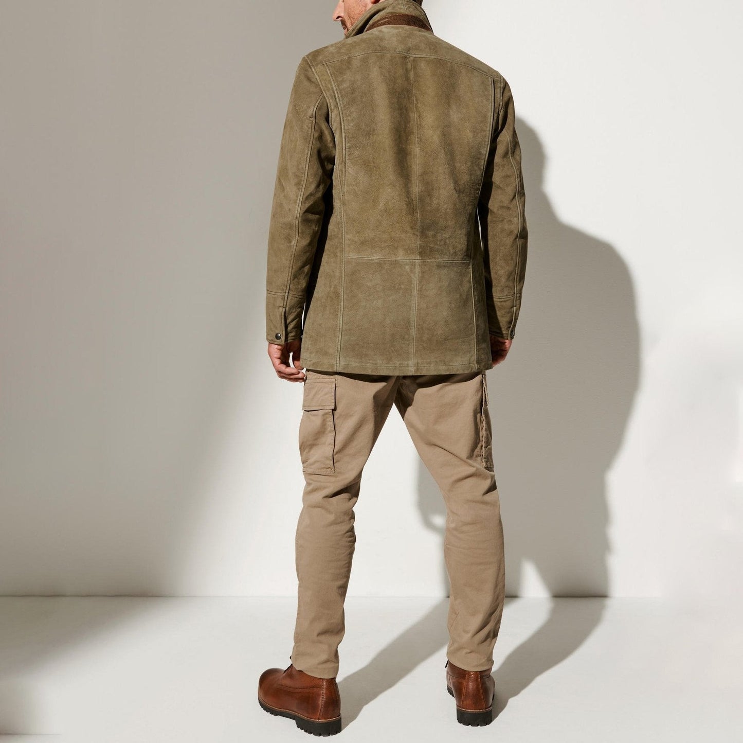 Męska - Kurtka vintage - Odwróconym kołnierzem - Stylowy design - Idealna do codziennych stylizacji