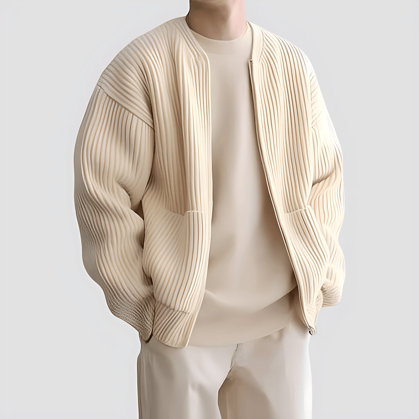 Męska - Kardigan - Luźny, dzianinowy - Przytulny styl na każdą okazję