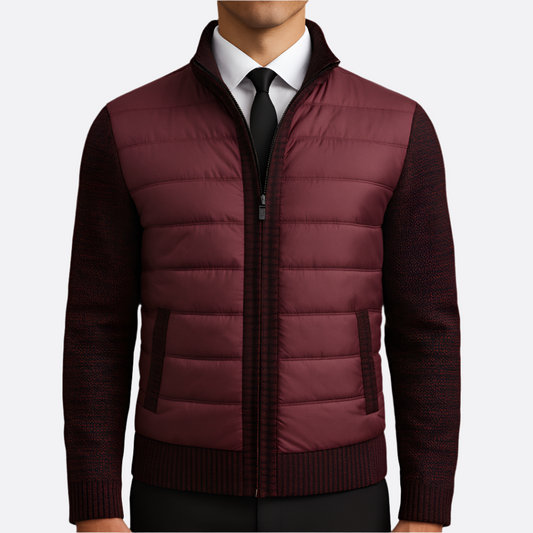 Męska - Kardigan zimowy - Dzianina - Zapinany na suwak - Ciepły i stylowy