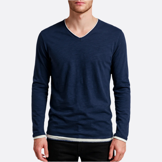 Męska - Koszula bawełniana - Długim rękawem - Stylowy komfort - Idealna na każdą okazję