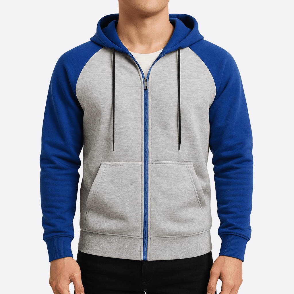 Męska - Rozpinana bluza z kapturem - Sportowy design - Komfort i styl na co dzień