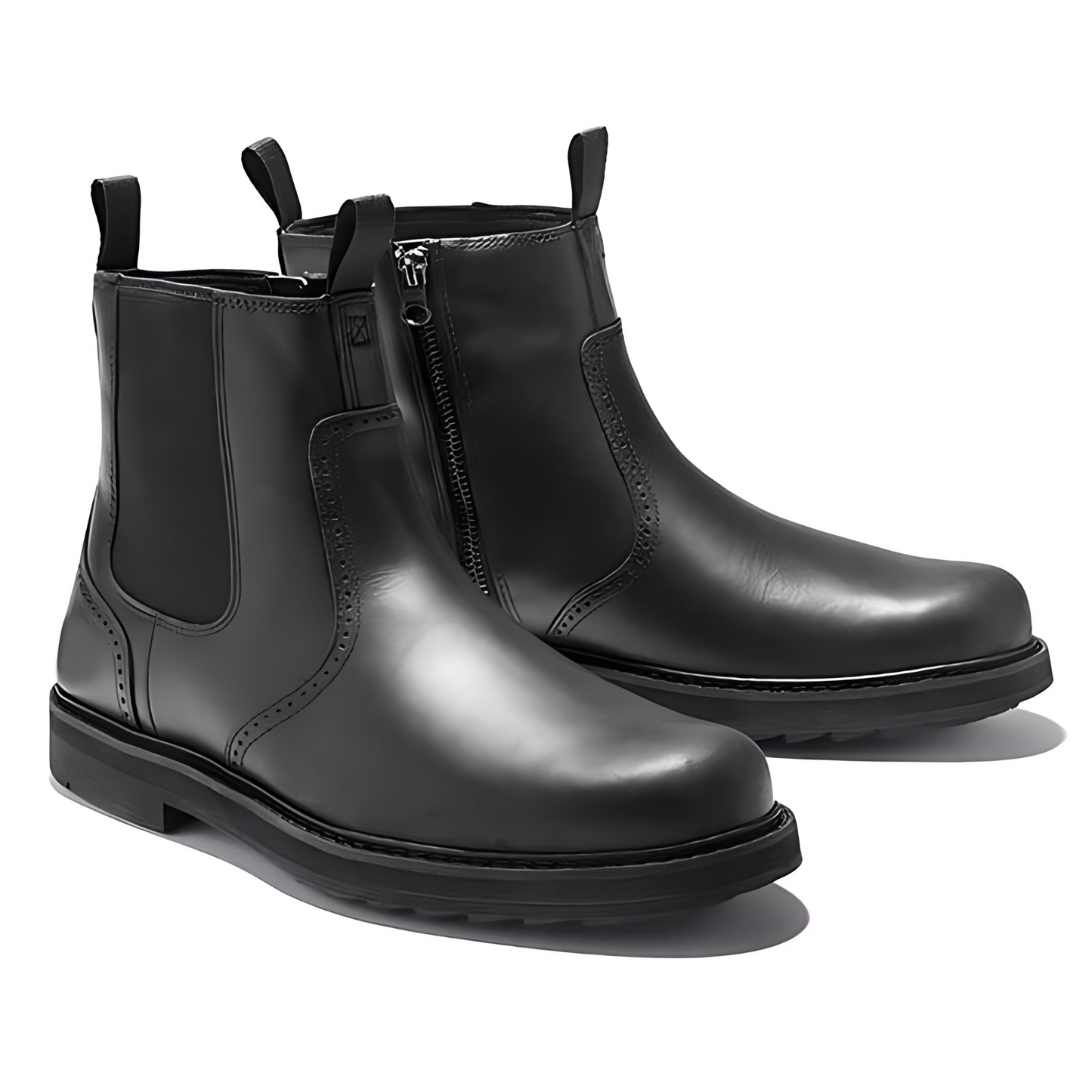 Męska - Stylowe buty za kostkę - Wsuwane - Modny design - Idealne na każdą okazję