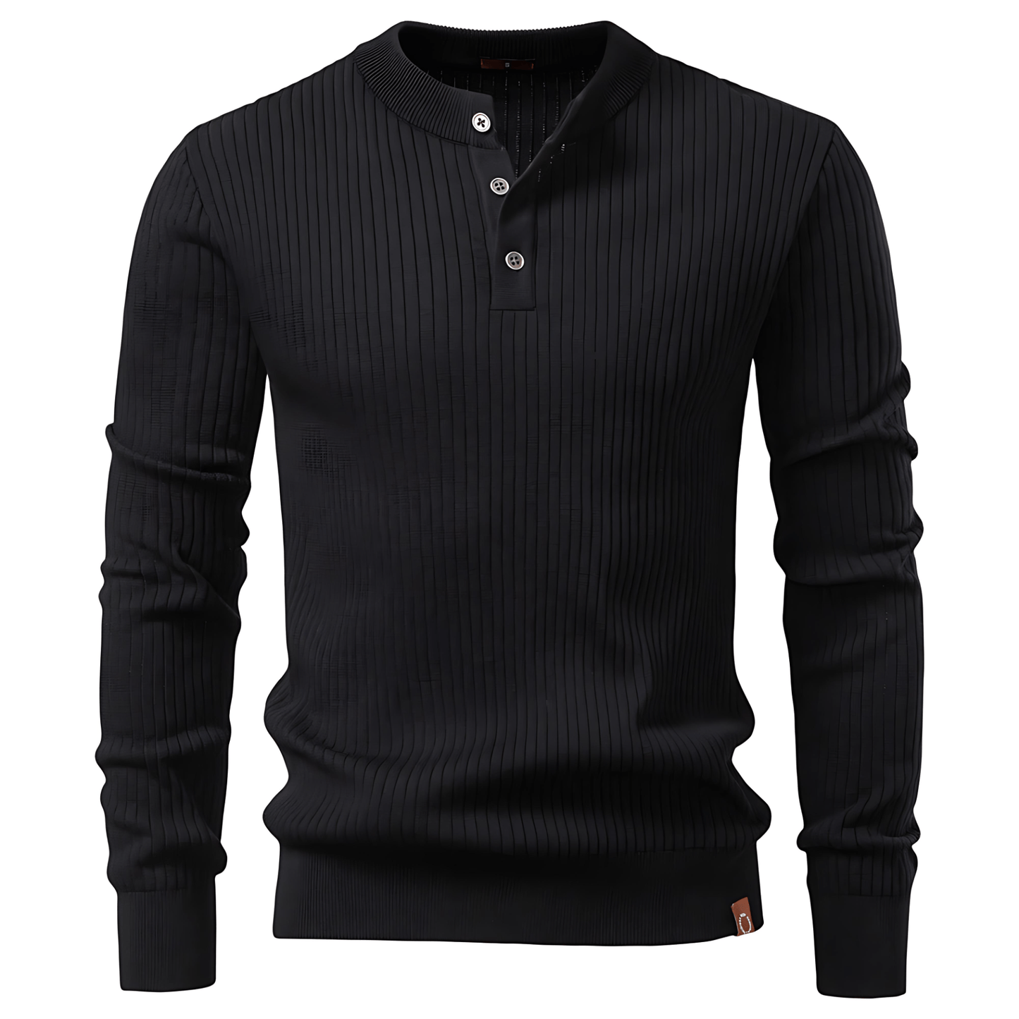Męska - Sweter dzianinowy - Drobnymi prążkami - Wygodny i elegancki - Idealny na każdą okazję