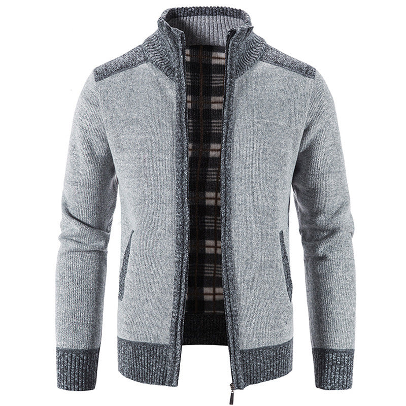Męska - Kardigan ze stójką - Nowoczesny design - Komfortowy materiał - Stylowy dodatek do garderoby