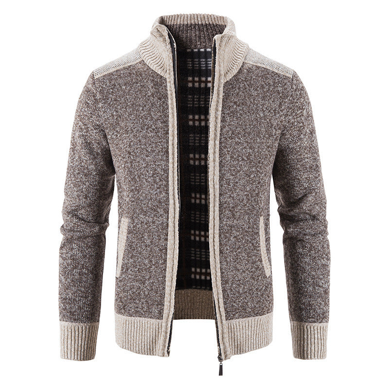 Męska - Kardigan ze stójką - Nowoczesny design - Komfortowy materiał - Stylowy dodatek do garderoby