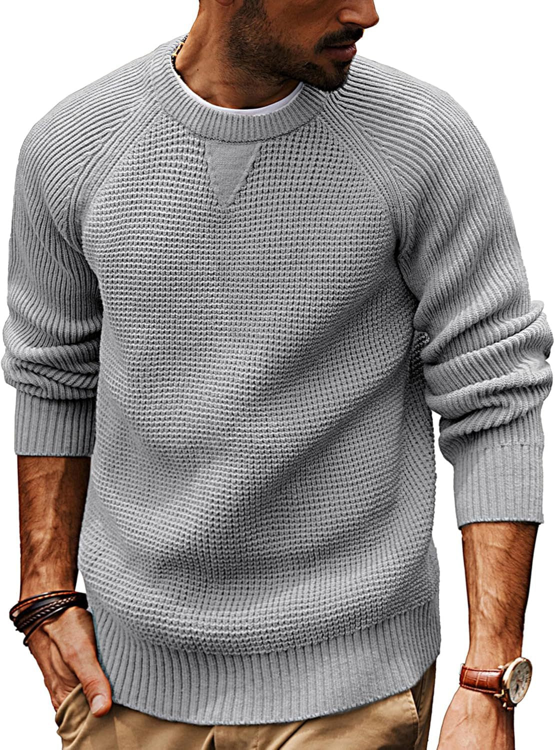 Męska - Stylowy sweter na co dzień - Wygodna dzianina - Idealny na każdą okazję