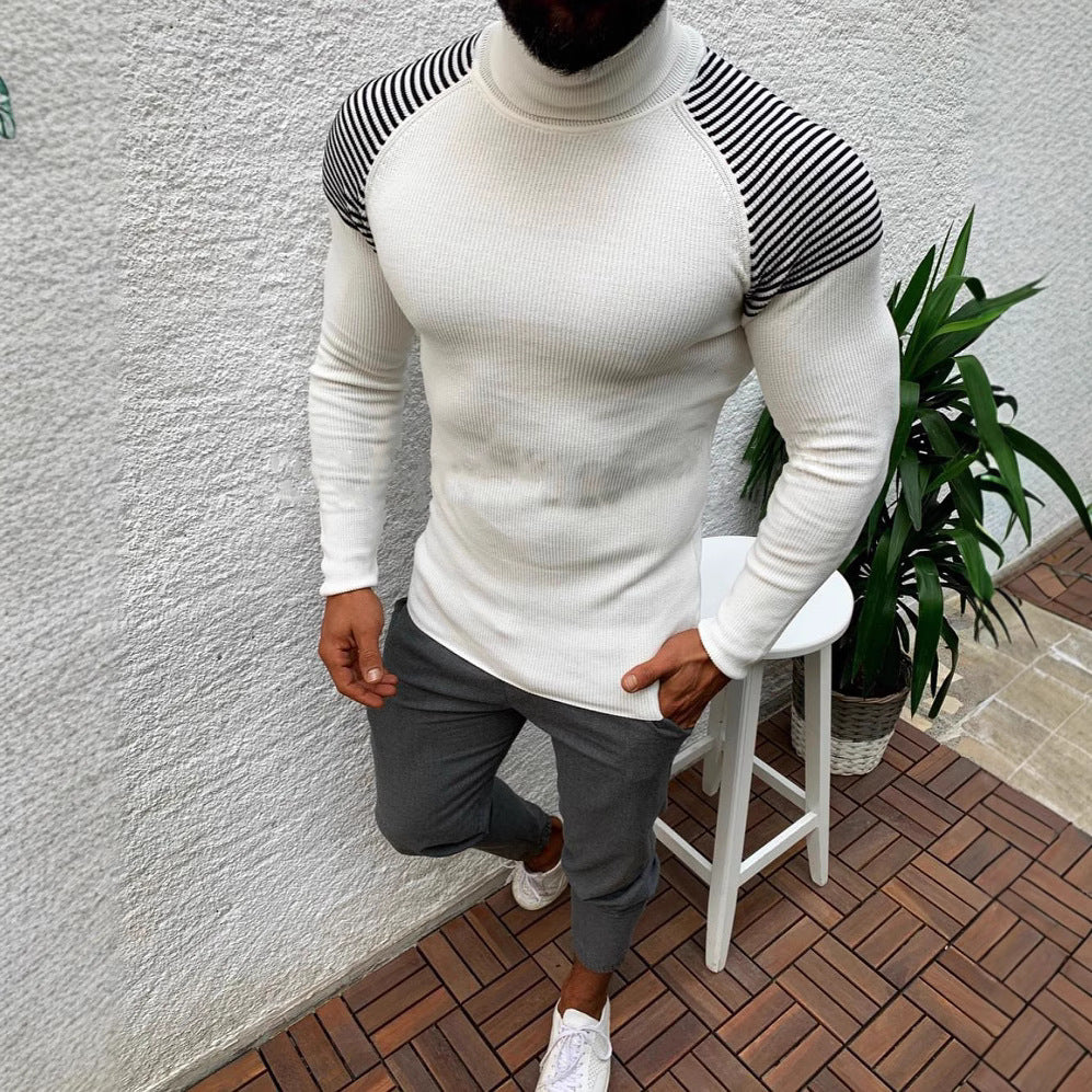Męska - Sweter ze stójką - Stylowy i funkcjonalny - Idealny na chłodne dni