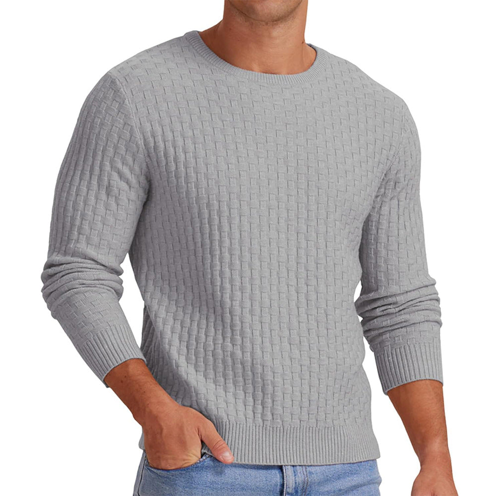 Męska - Sweter - Okrągły dekolt - Stylowa dzianina - Komfort i elegancja na każdą okazję