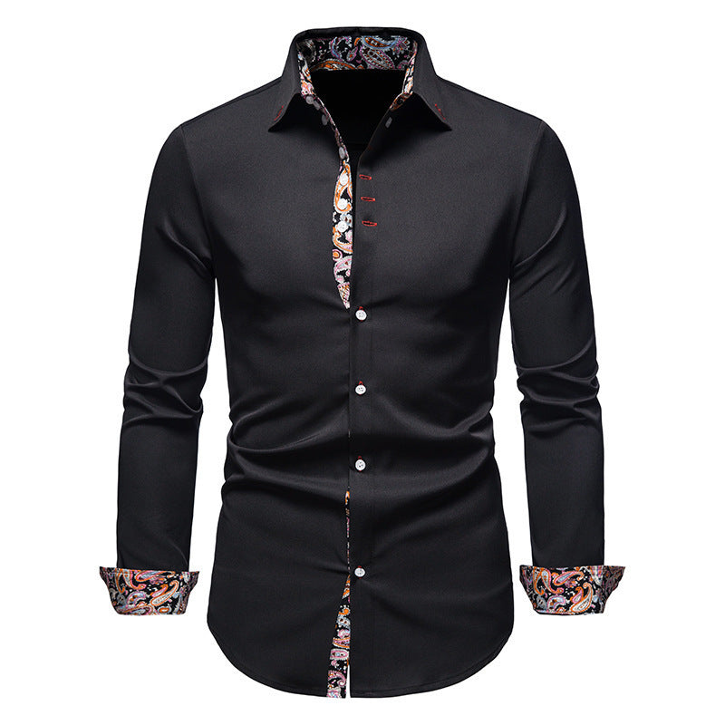 Męska - Koszula - Długim rękawem - Nowoczesny wzór Paisley - Stylowy design i komfortowa tkanina