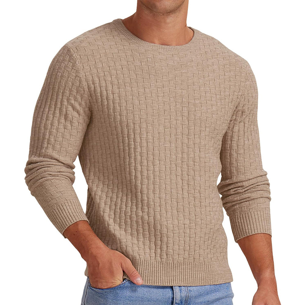 Męska - Sweter - Okrągły dekolt - Stylowa dzianina - Komfort i elegancja na każdą okazję