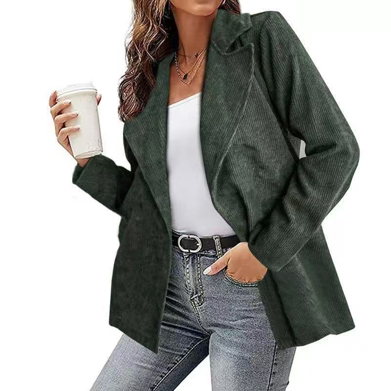 Damska - Marynarka - Sztruksowa - Styl casualowy - Modny wybór na każdą okazję