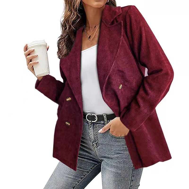 Damska - Marynarka - Sztruksowa - Styl casualowy - Modny wybór na każdą okazję