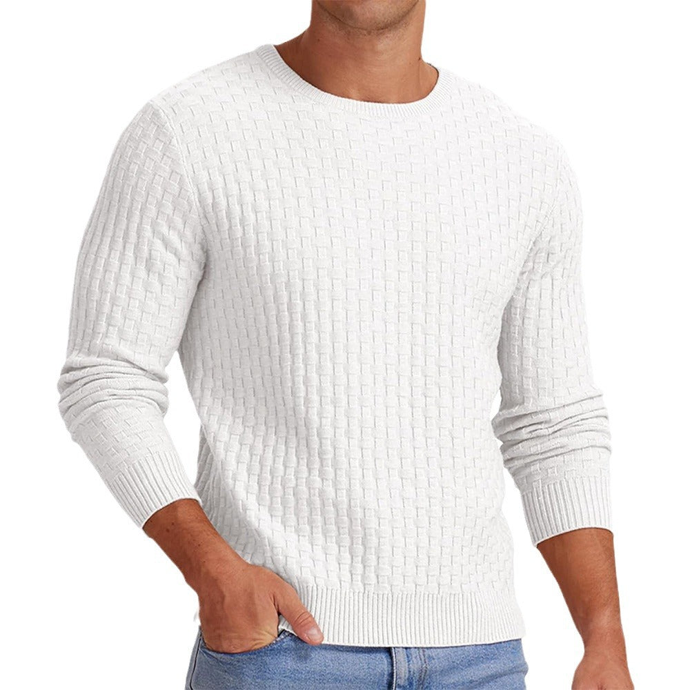 Męska - Sweter - Okrągły dekolt - Stylowa dzianina - Komfort i elegancja na każdą okazję