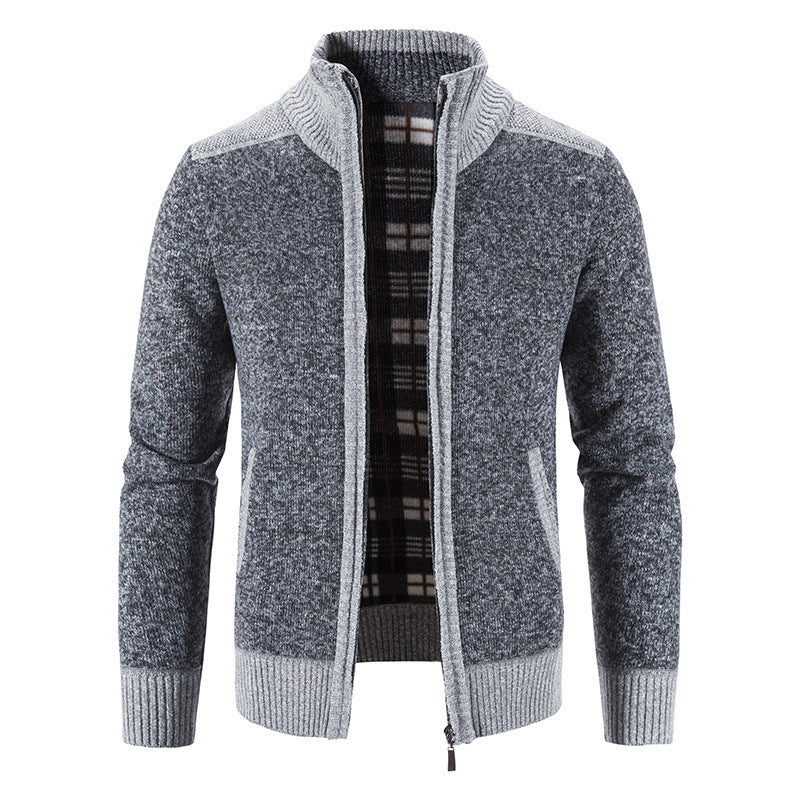 Męska - Kardigan ze stójką - Nowoczesny design - Komfortowy materiał - Stylowy dodatek do garderoby