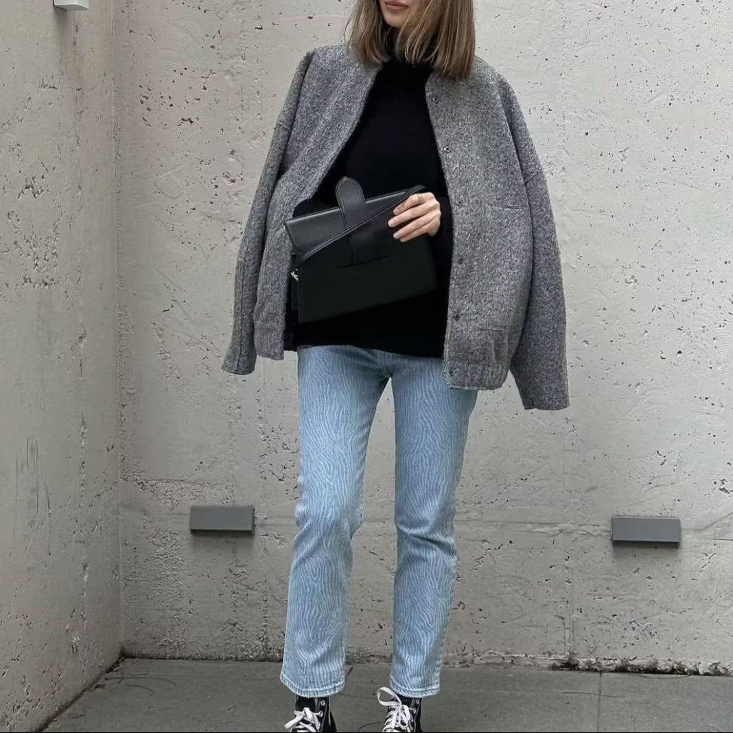 Damska - Kurtka oversize - Miękkiego materiał - Stylowa i komfortowa odzież na co dzień