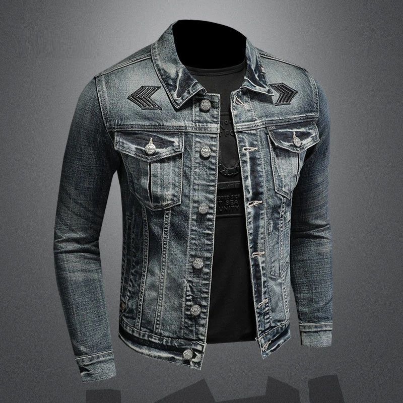 Męska - Kurtka dżinsowa - Stonewashed - Modny i stylowy wybór na każdą okazję
