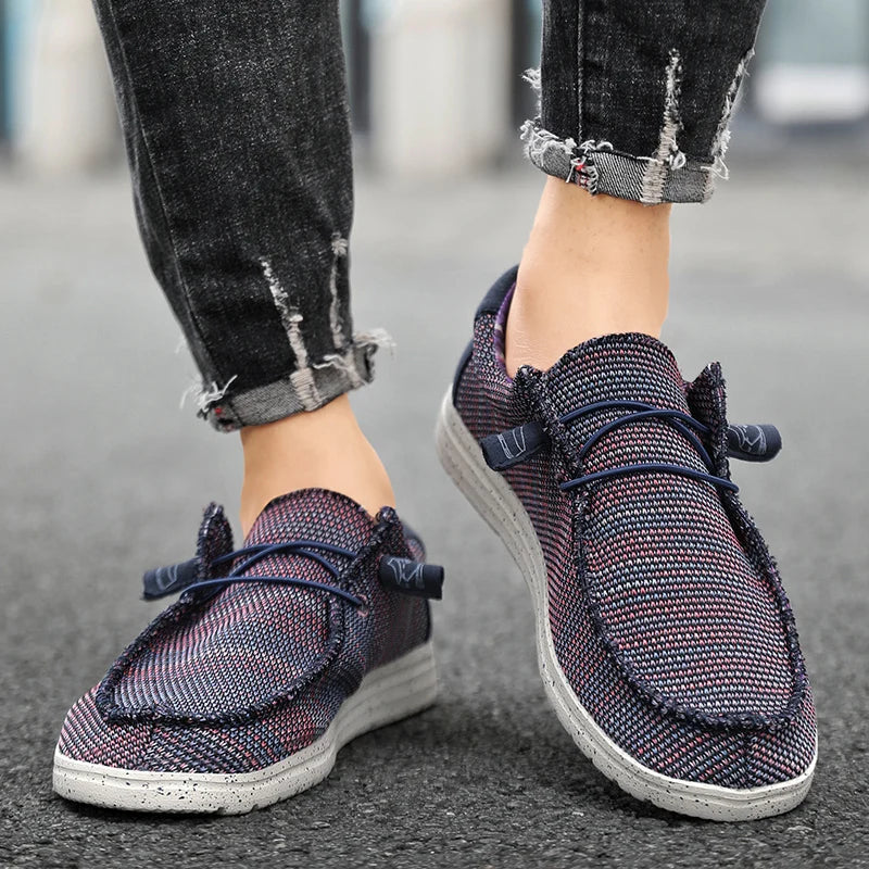 Męska - Buty z siateczki - Miękka bawełniana wyściółka - Stylowe obuwie na każdą okazję